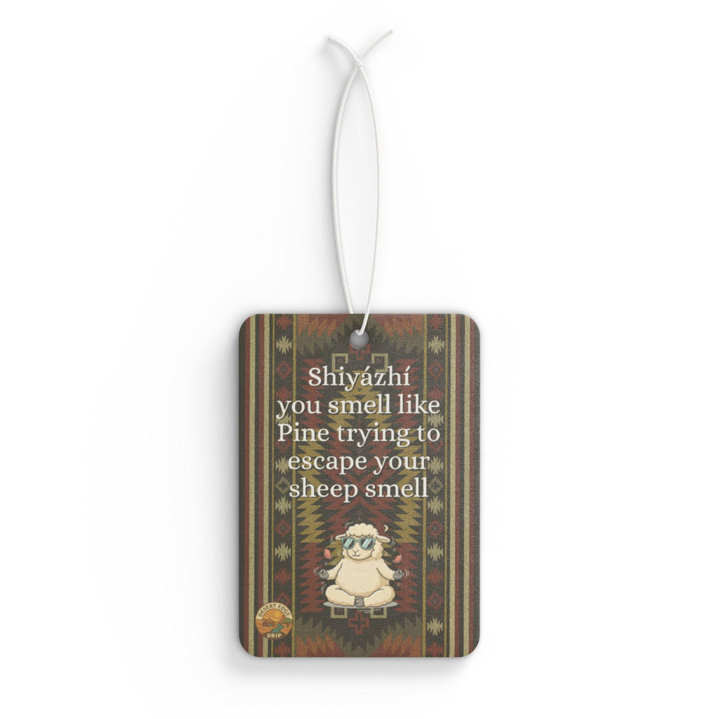 Sheep Pun Car Air Freshener — Humorous Navajo-Inspired Scent Tag