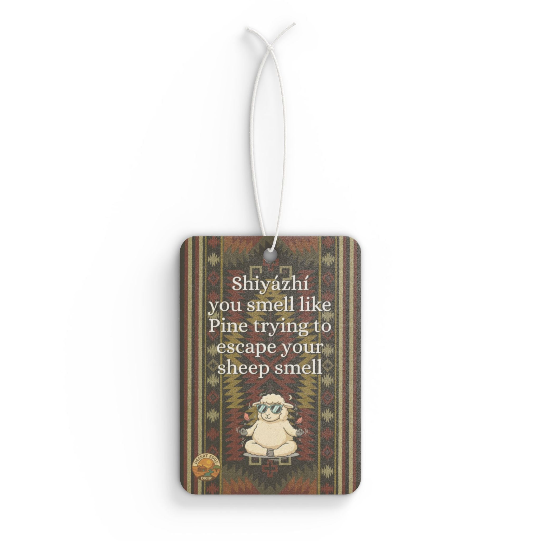 Sheep Pun Car Air Freshener — Humorous Navajo-Inspired Scent Tag