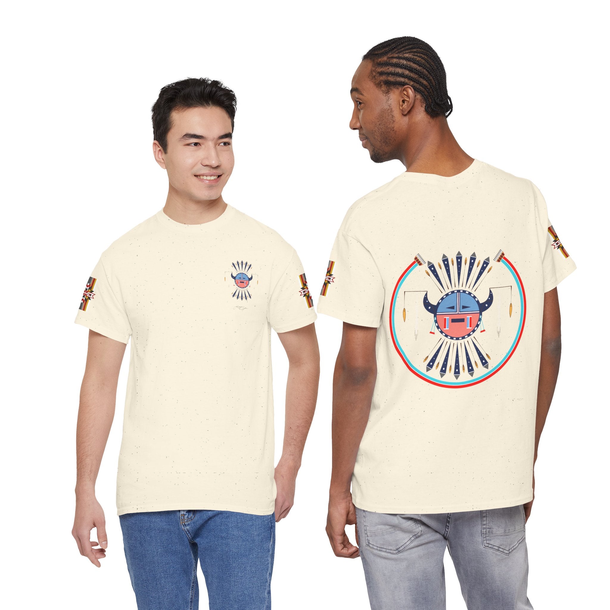 Navajo Moon Crest Tee — Retro Tribal Graphic T-Shirt