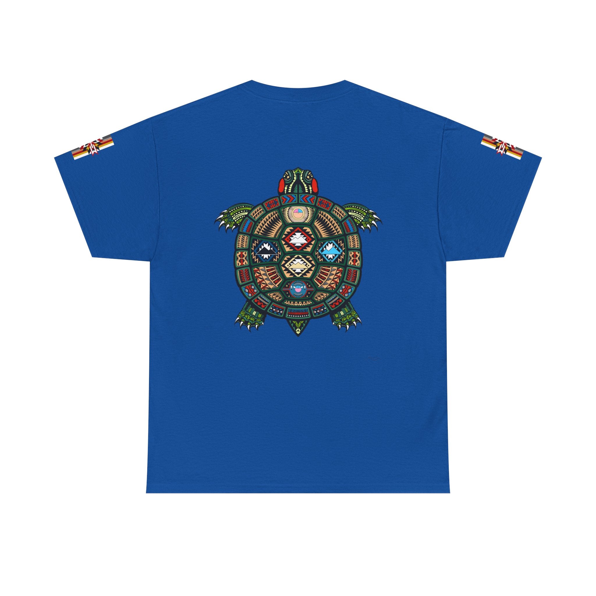 Turtle Graphic Tee — Colorful Tribal Turtle Shell Design