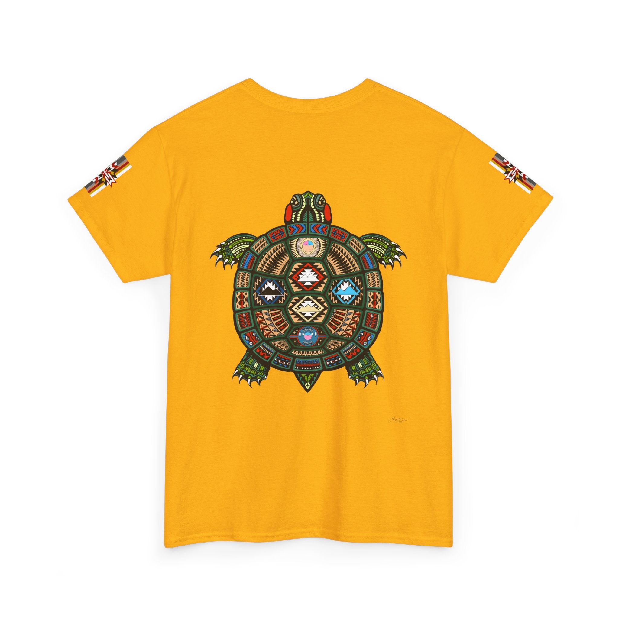 Turtle Graphic Tee — Colorful Tribal Turtle Shell Design