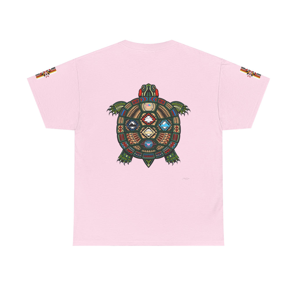 Turtle Graphic Tee — Colorful Tribal Turtle Shell Design