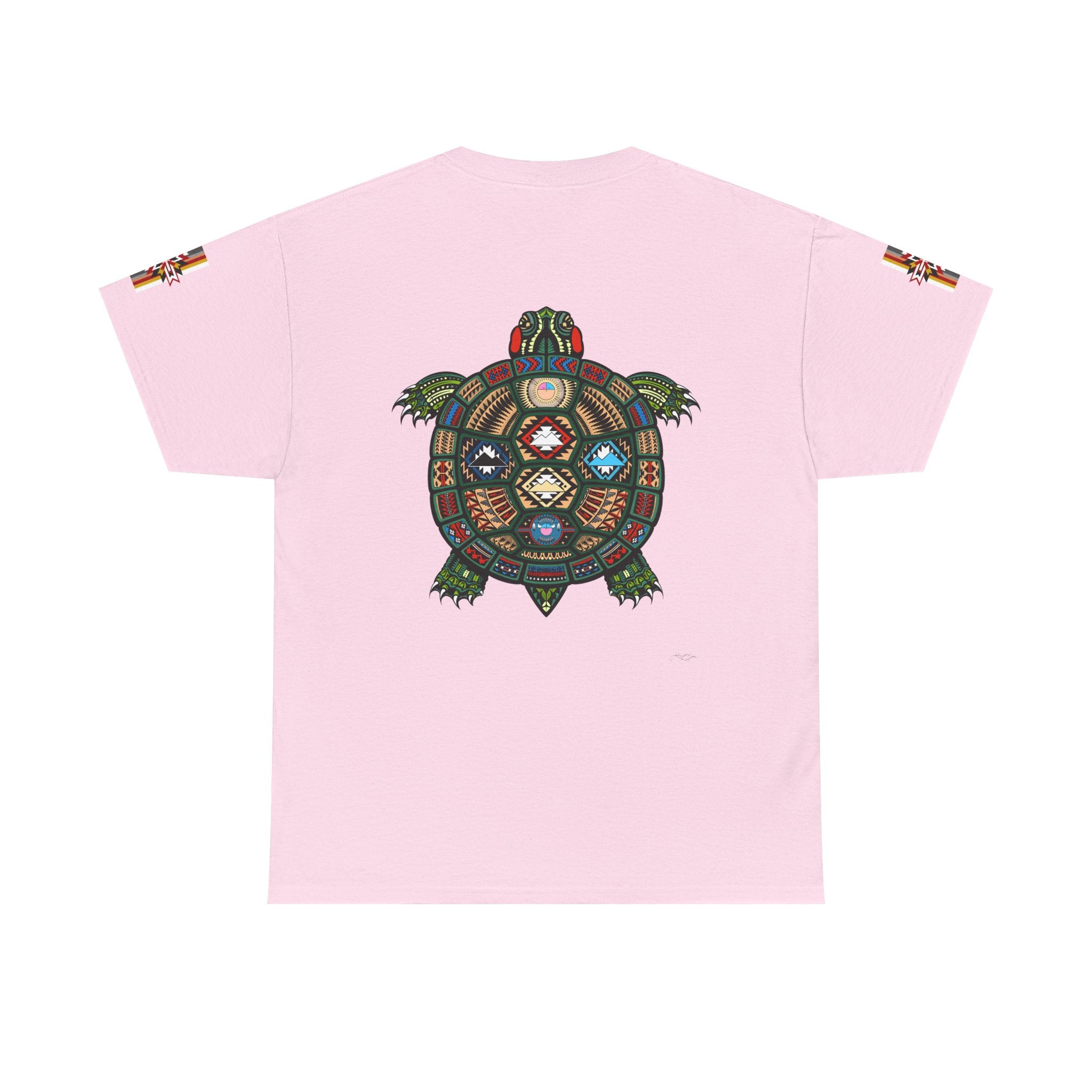 Turtle Graphic Tee — Colorful Tribal Turtle Shell Design