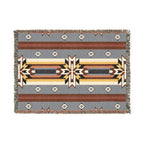 Southwestern Woven Blanket — Aztec Geometric Throw with Fringe