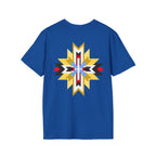 Native Star Graphic T-Shirt — "Shį́ Summer" Colorful Tribal Design
