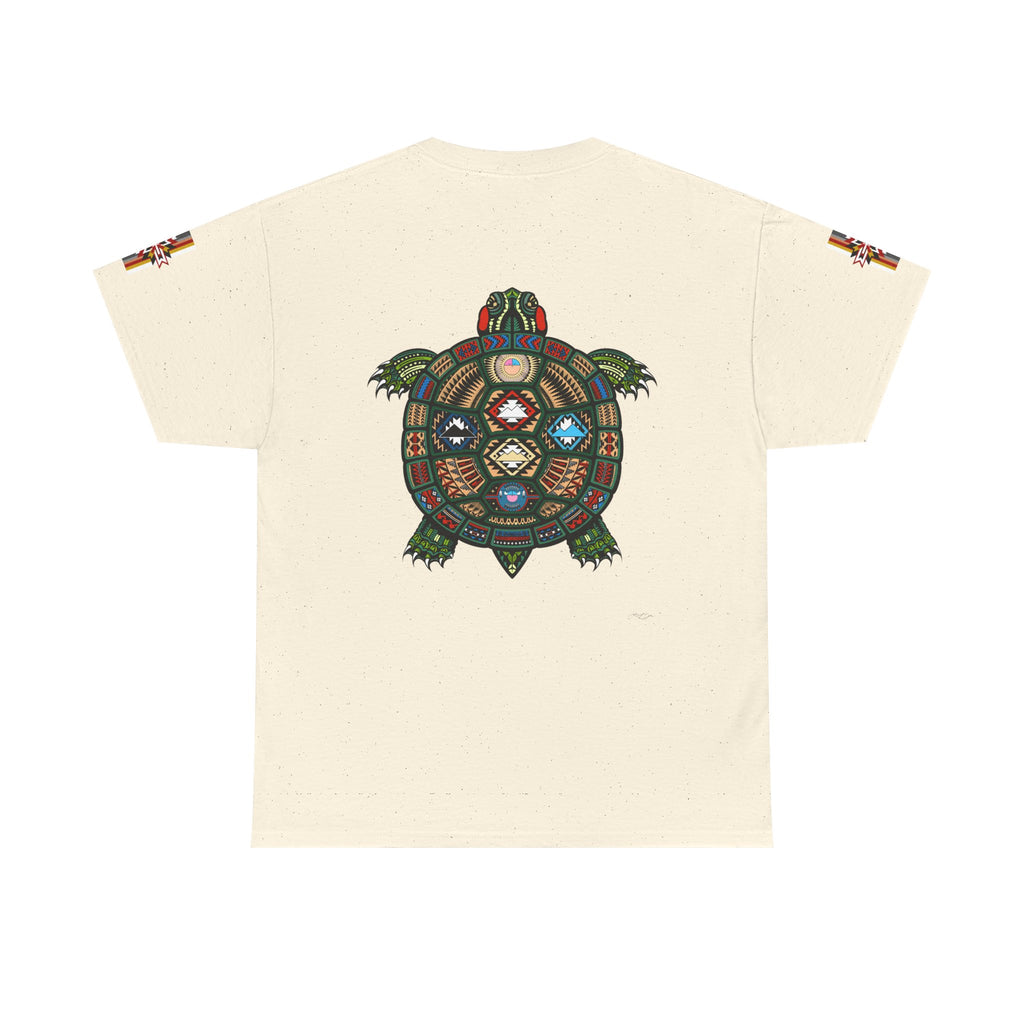 Turtle Graphic Tee — Colorful Tribal Turtle Shell Design