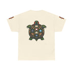 Turtle Graphic Tee — Colorful Tribal Turtle Shell Design