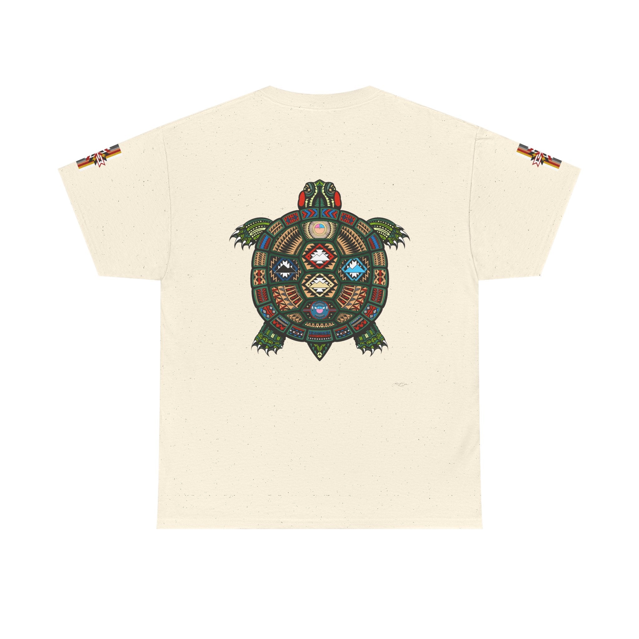 Turtle Graphic Tee — Colorful Tribal Turtle Shell Design