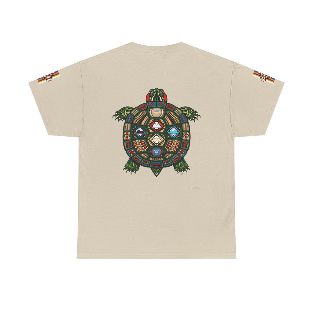 Turtle Graphic Tee — Colorful Tribal Turtle Shell Design