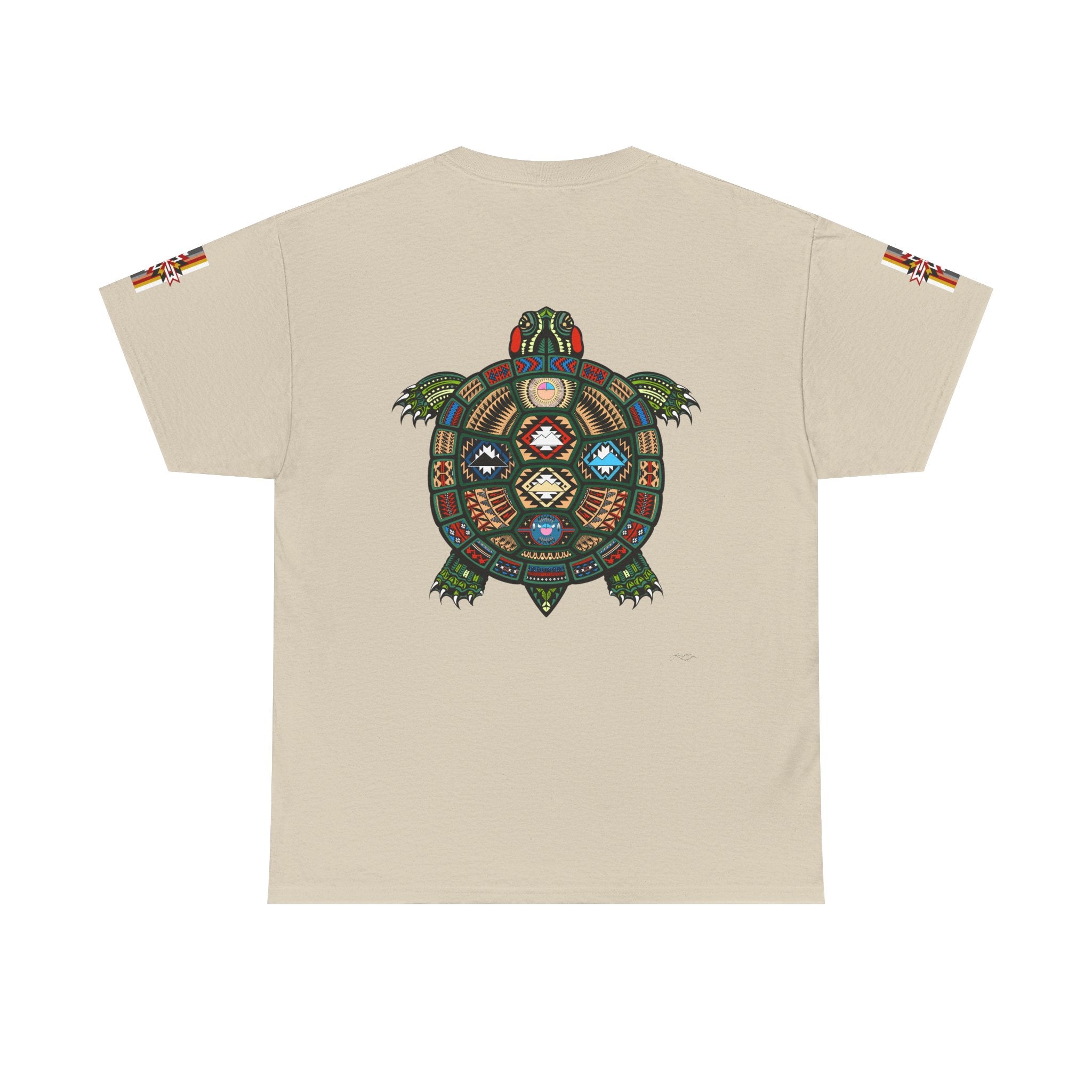 Turtle Graphic Tee — Colorful Tribal Turtle Shell Design