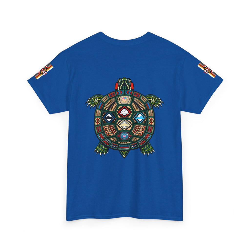 Turtle Graphic Tee — Colorful Tribal Turtle Shell Design