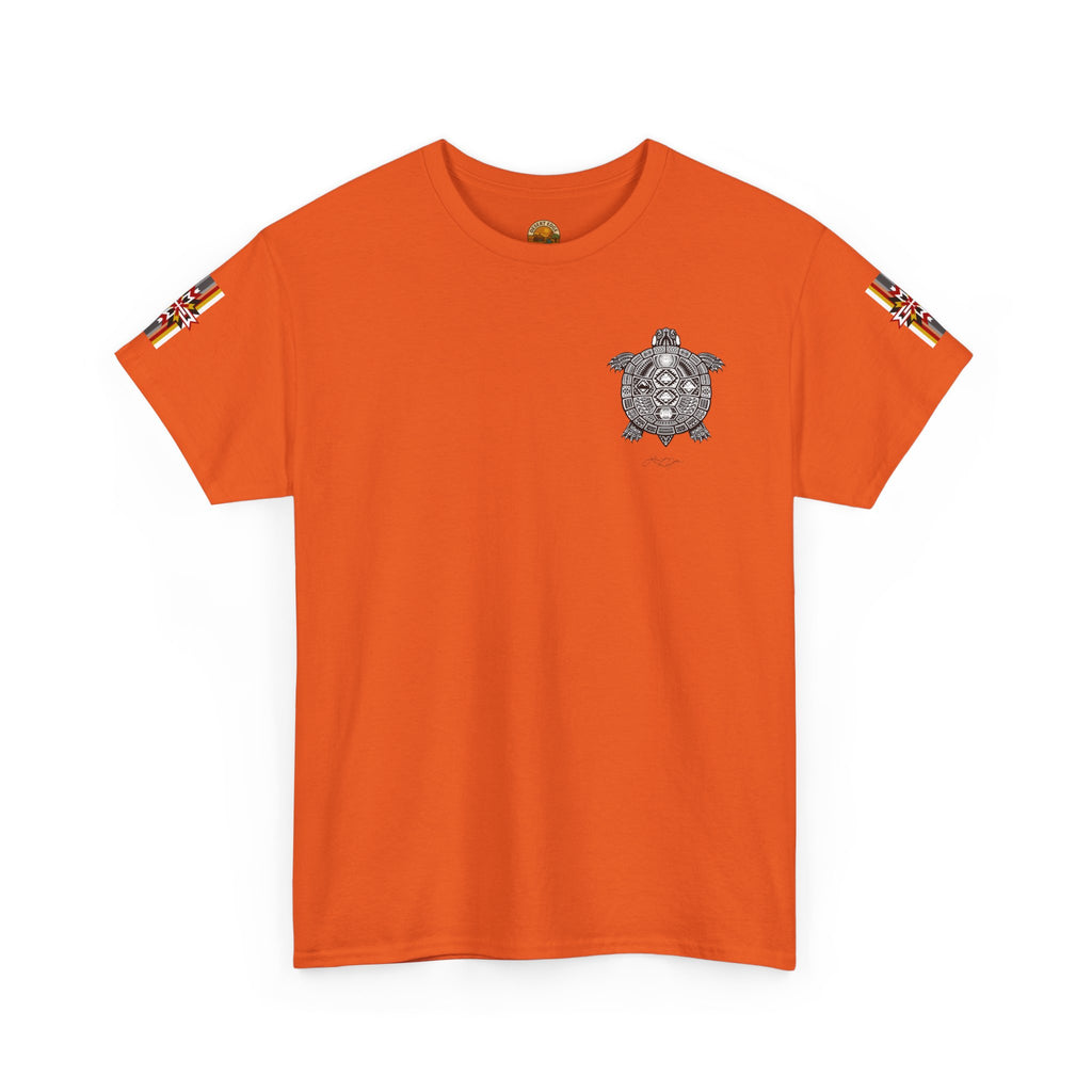 Turtle Graphic Tee — Colorful Tribal Turtle Shell Design