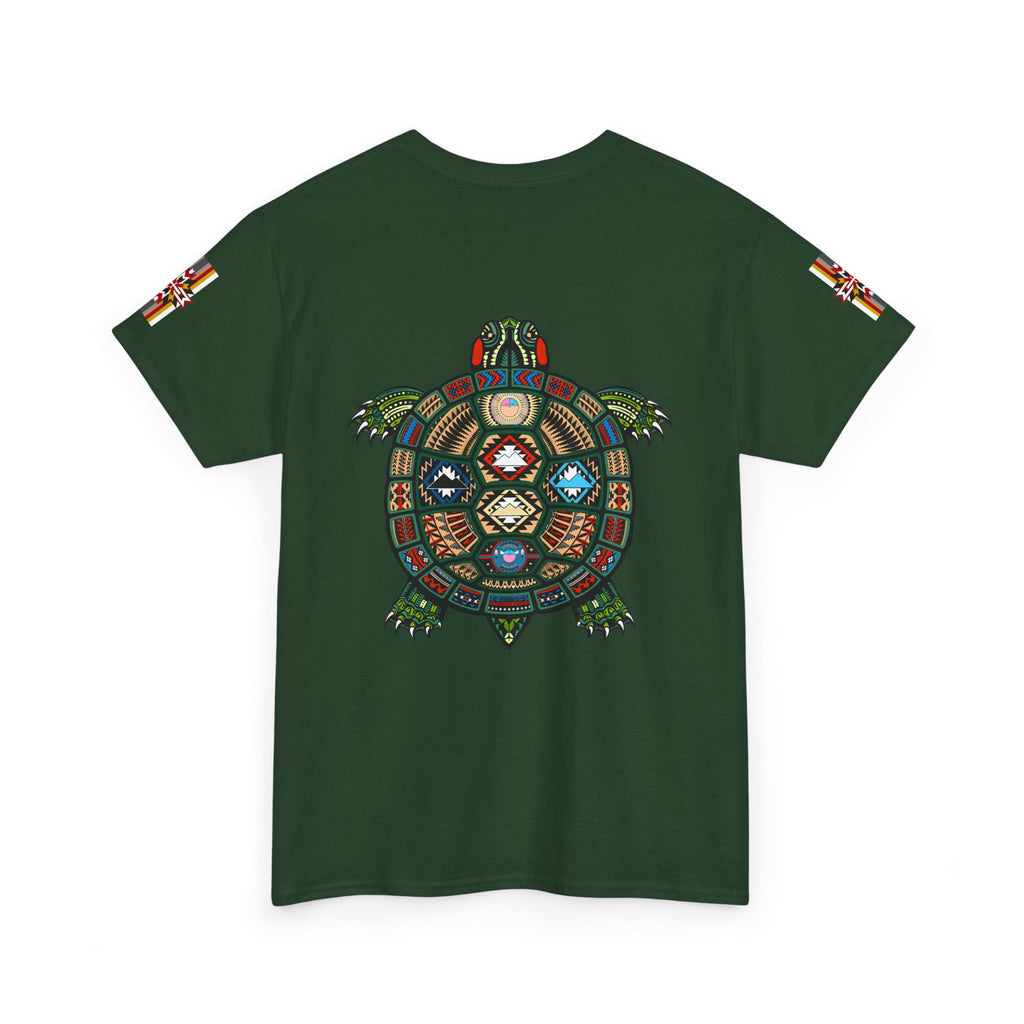 Turtle Graphic Tee — Colorful Tribal Turtle Shell Design