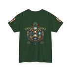 Turtle Graphic Tee — Colorful Tribal Turtle Shell Design