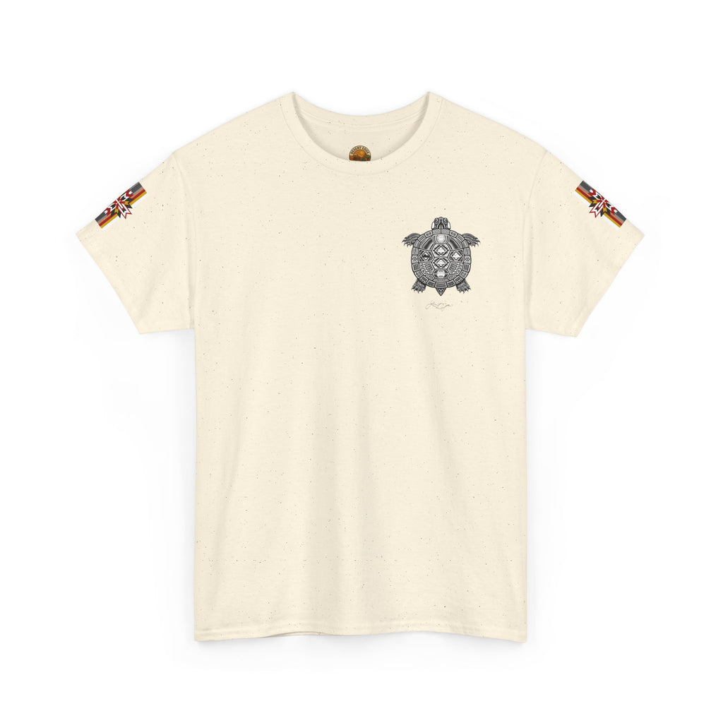 Turtle Graphic Tee — Colorful Tribal Turtle Shell Design