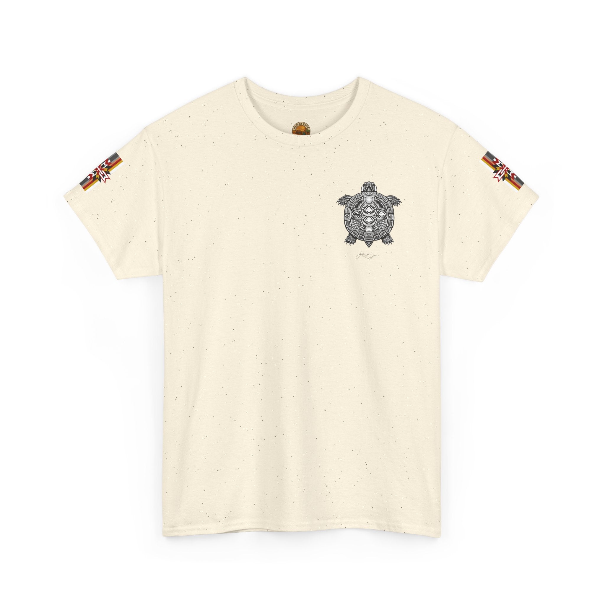 Turtle Graphic Tee — Colorful Tribal Turtle Shell Design