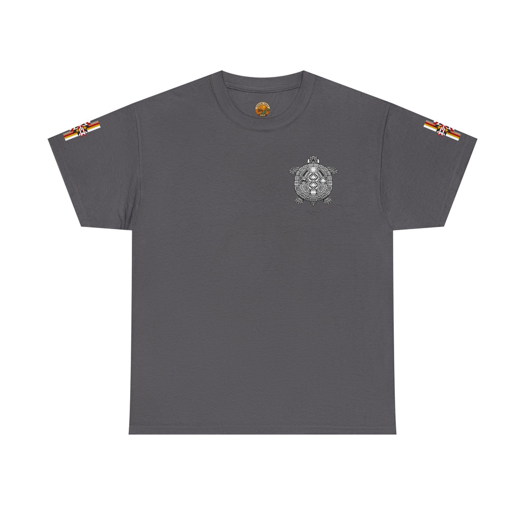 Turtle Graphic Tee — Colorful Tribal Turtle Shell Design
