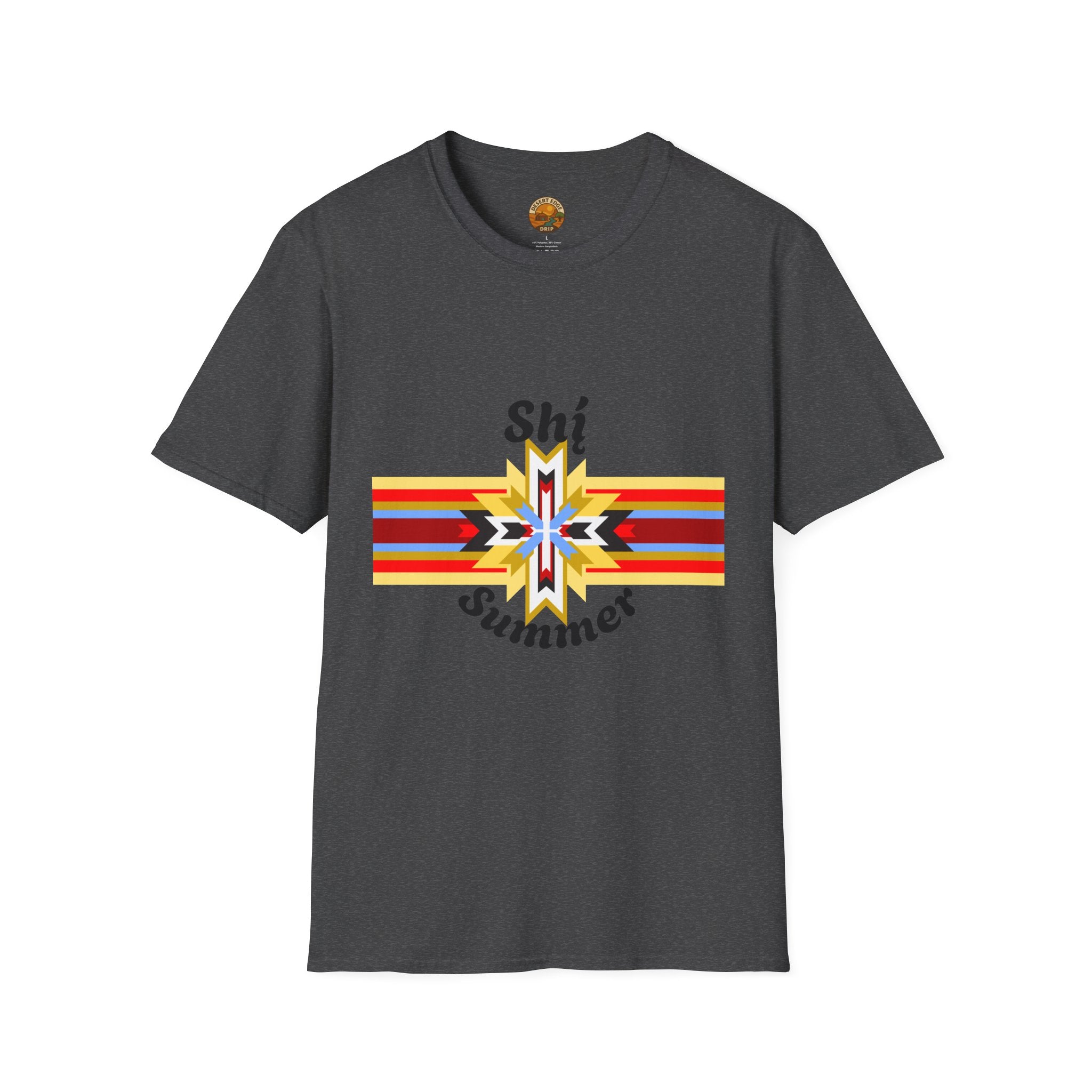 Native Star Graphic T-Shirt — "Shį́ Summer" Colorful Tribal Design