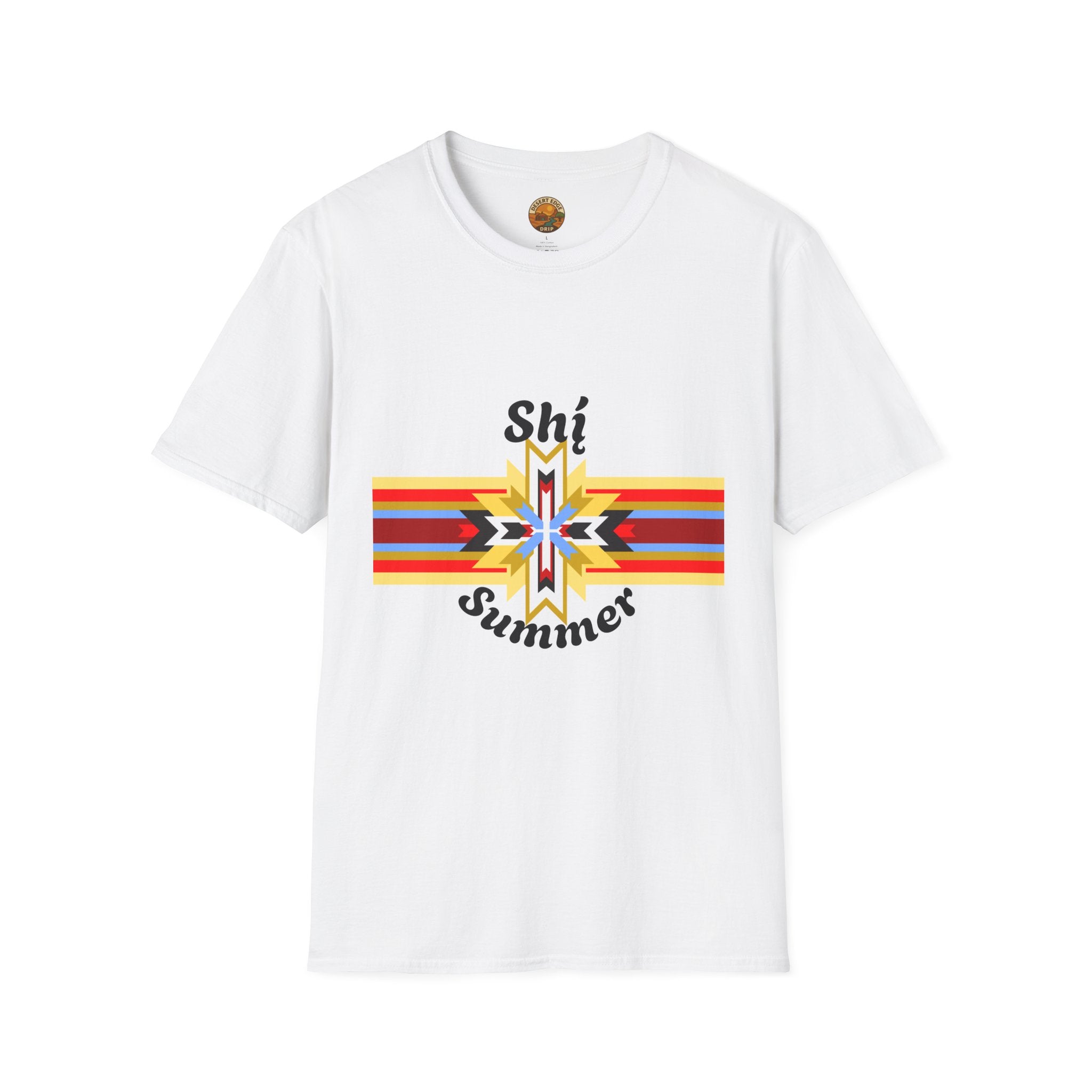Native Star Graphic T-Shirt — "Shį́ Summer" Colorful Tribal Design