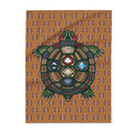 Native Turtle Pattern Fleece Blanket — Southwestern Tribal Throw