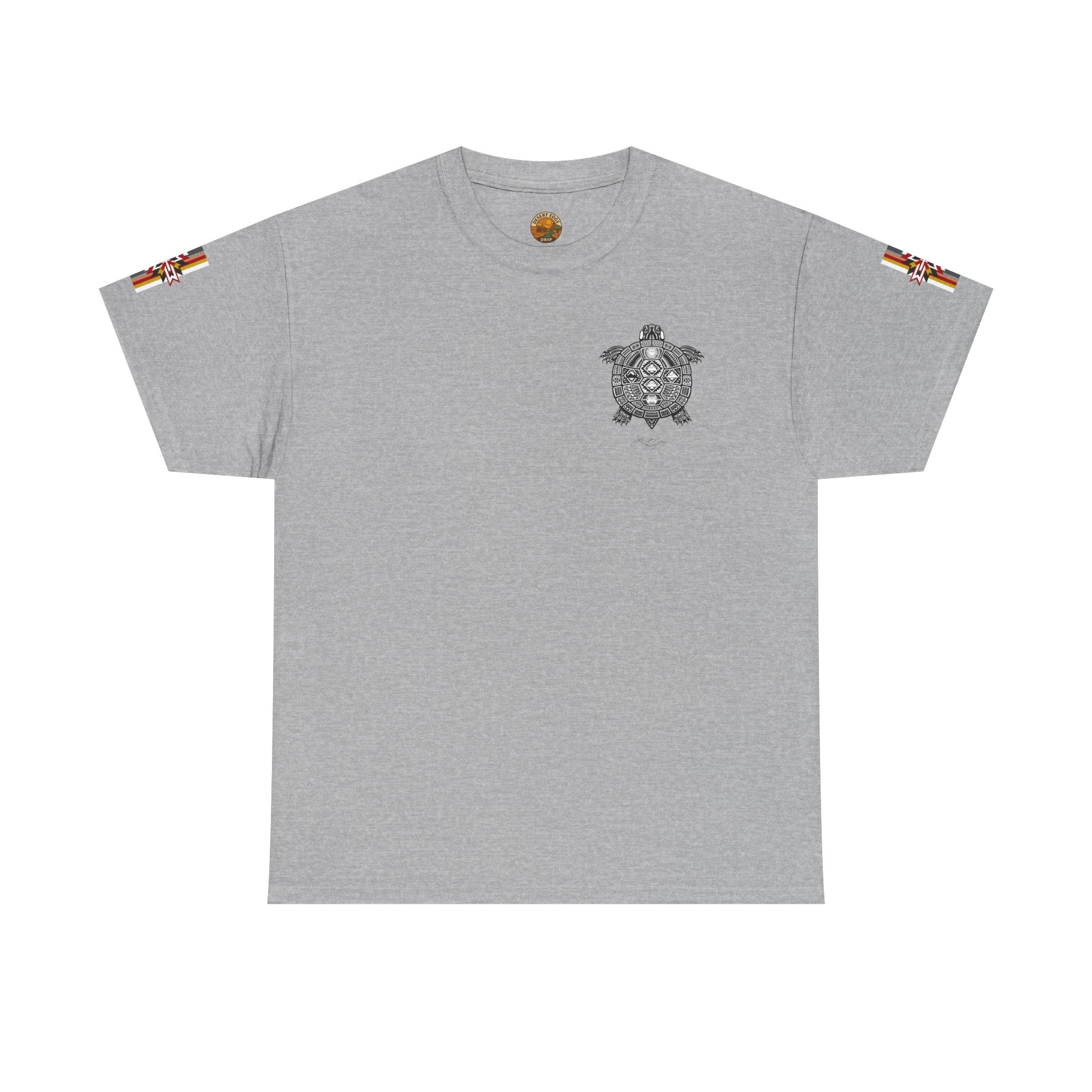 Turtle Graphic Tee — Colorful Tribal Turtle Shell Design