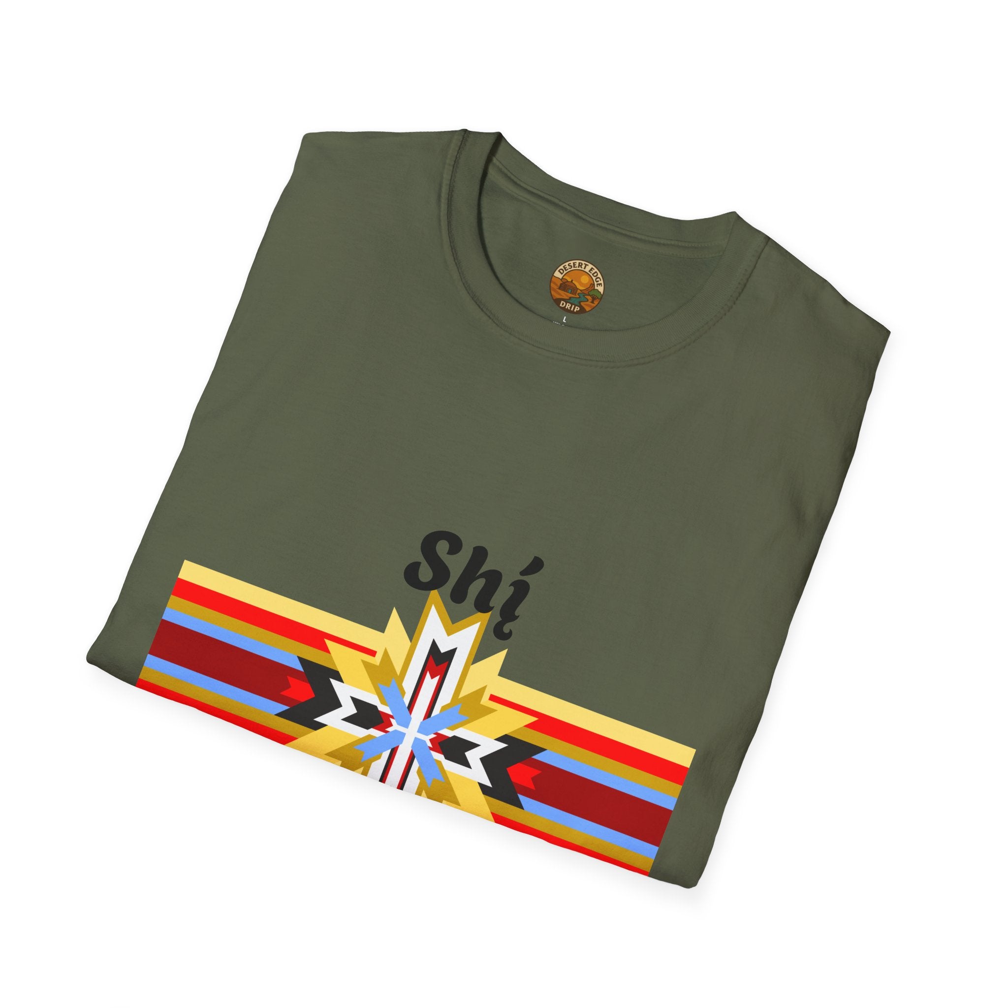Native Star Graphic T-Shirt — "Shį́ Summer" Colorful Tribal Design