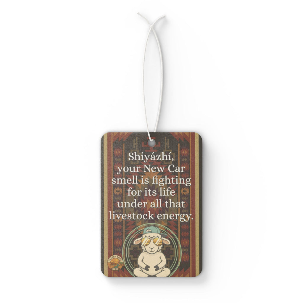 Sheep Pun Car Air Freshener — Humorous Navajo-Inspired Scent Tag