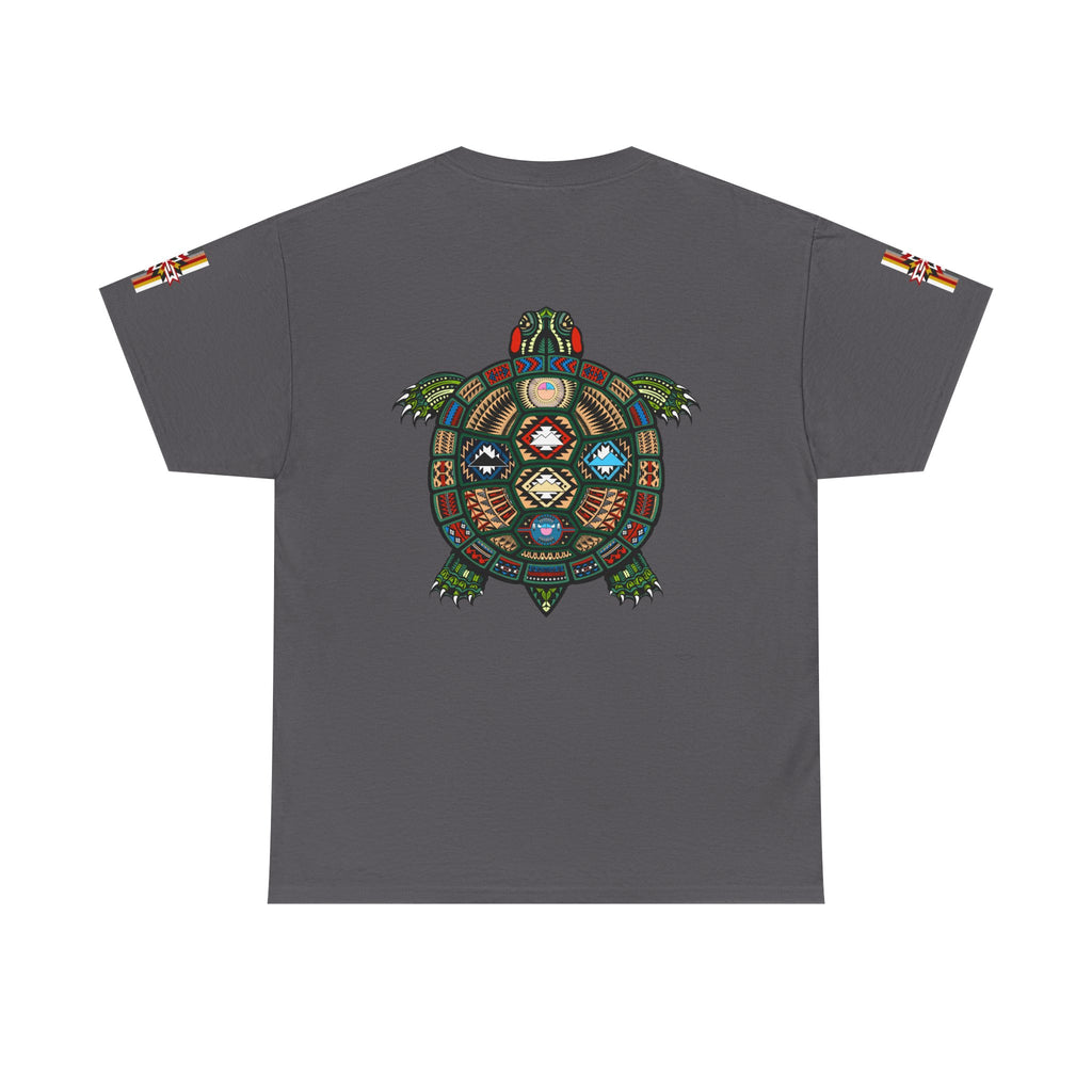 Turtle Graphic Tee — Colorful Tribal Turtle Shell Design