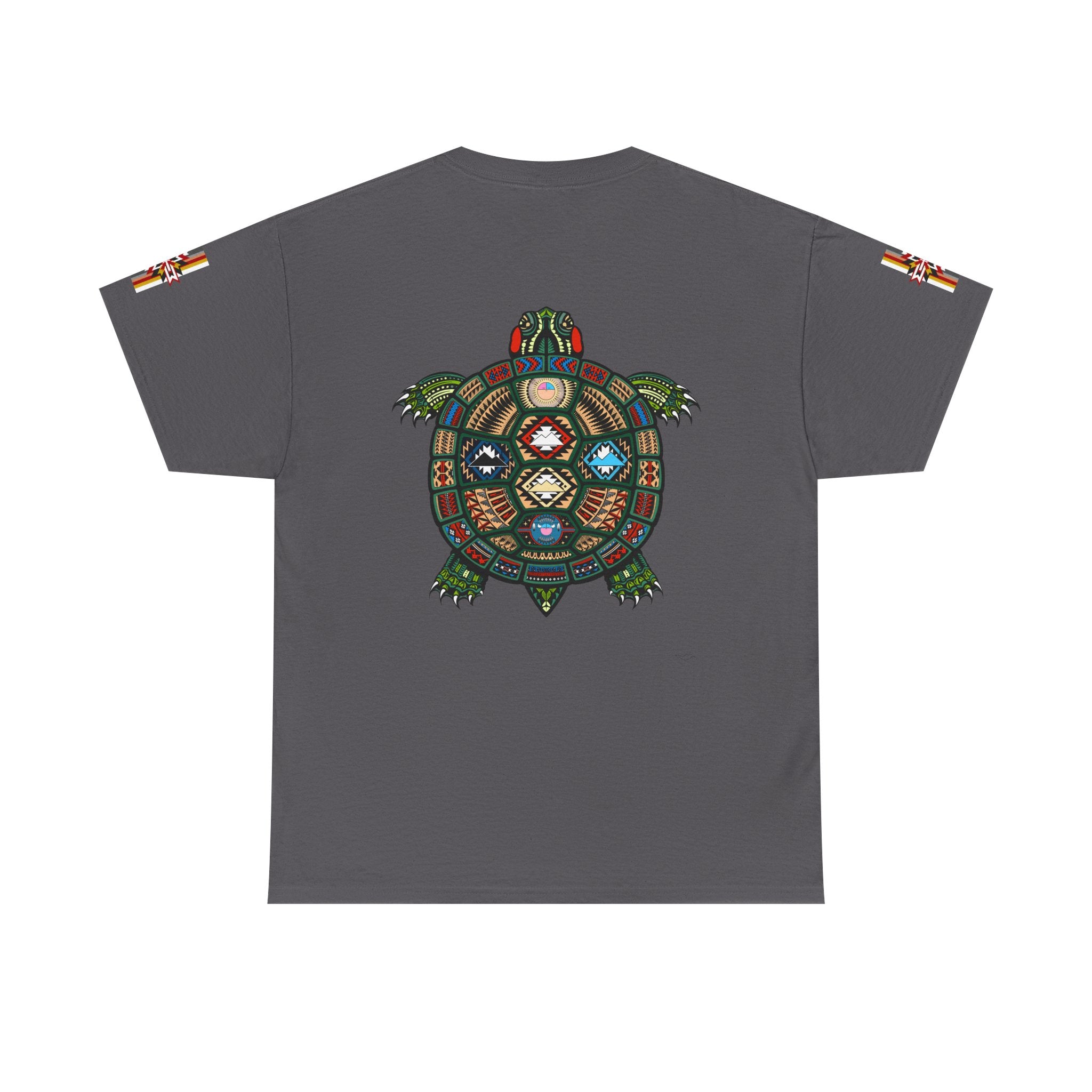 Turtle Graphic Tee — Colorful Tribal Turtle Shell Design