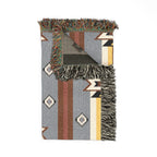 Southwestern Woven Blanket — Aztec Geometric Throw with Fringe