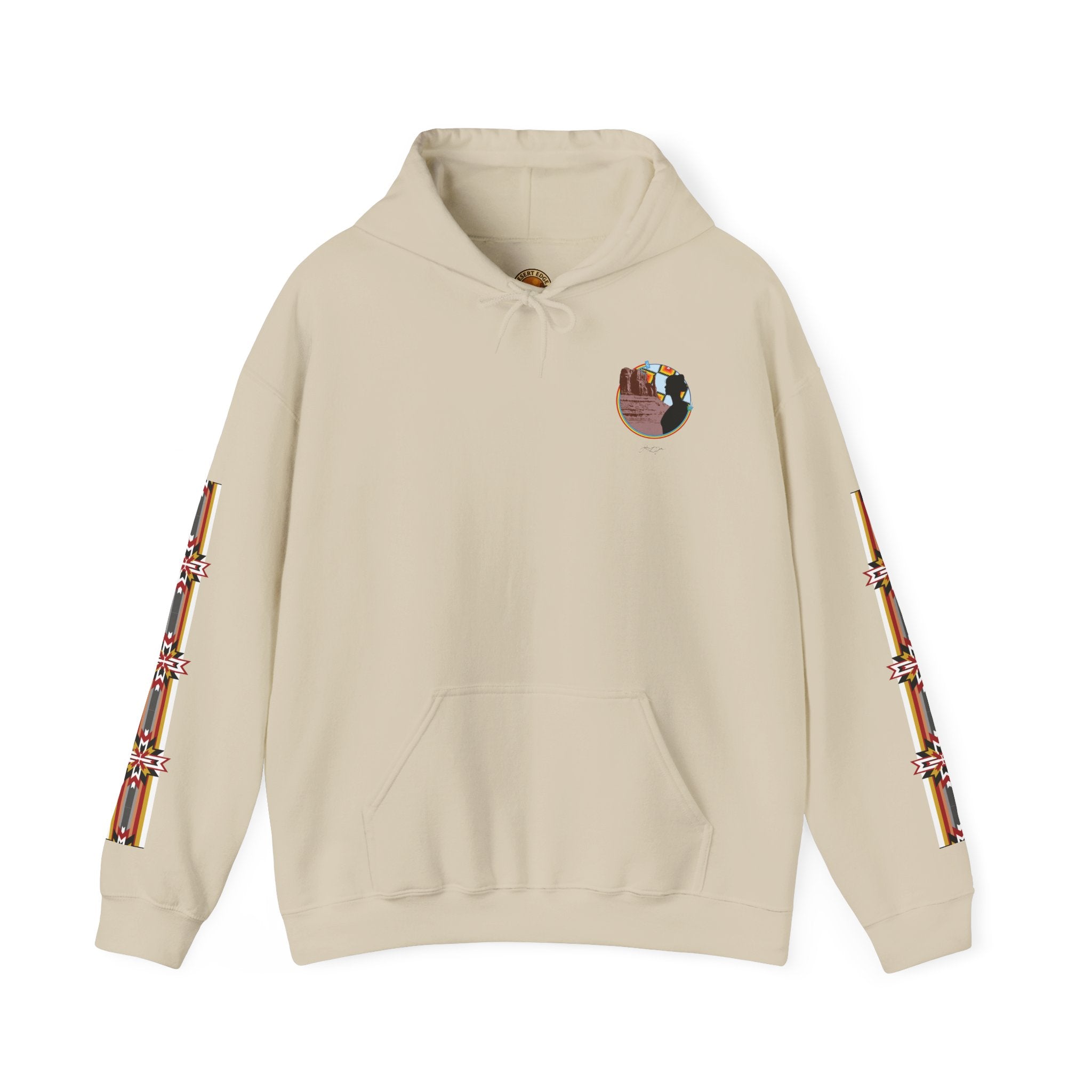 Monument Valley Desert Sunrise Hoodie — Southwestern Retro Landscape Sweatshirt