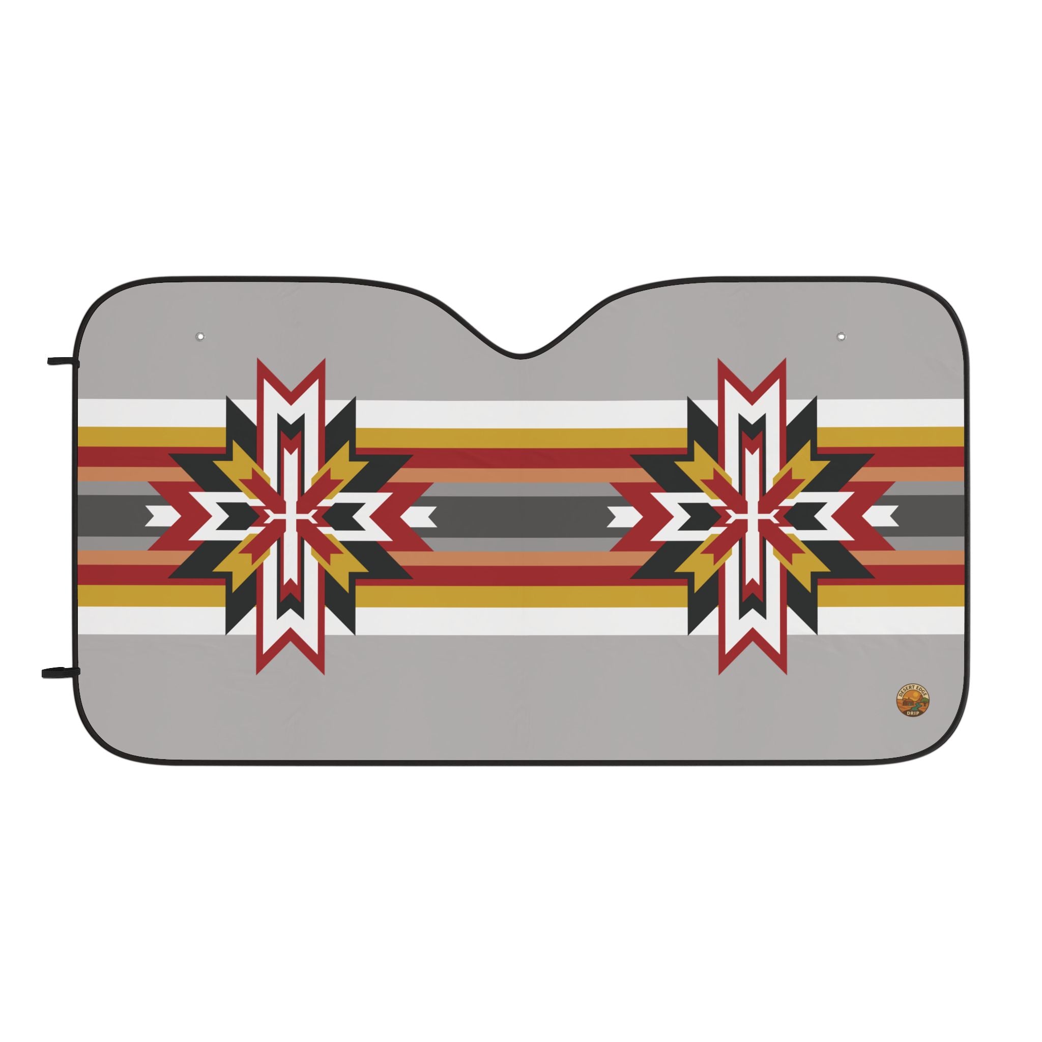 Southwest Star Pattern Car Sunshade — Tribal Stripe Windshield Shade