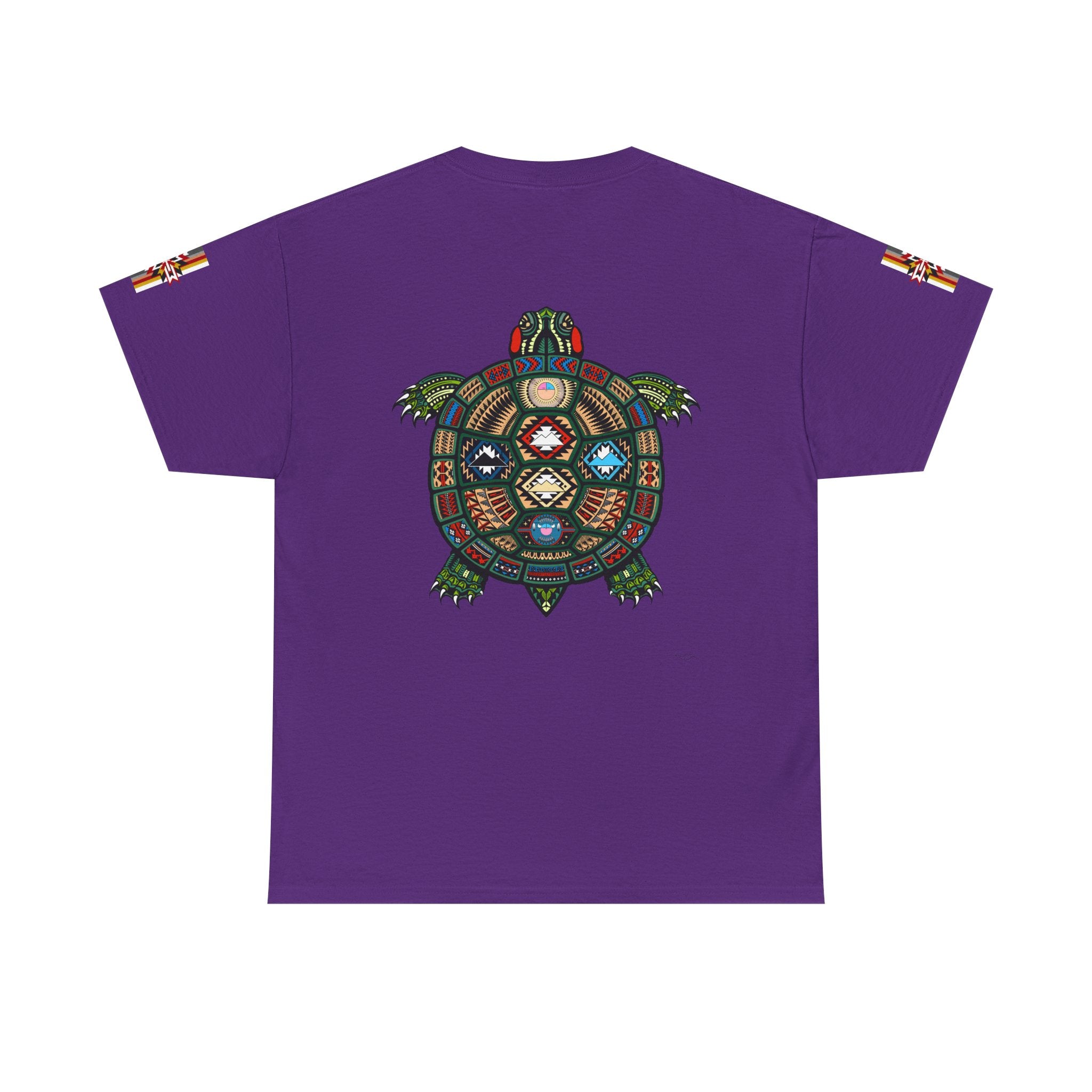 Turtle Graphic Tee — Colorful Tribal Turtle Shell Design