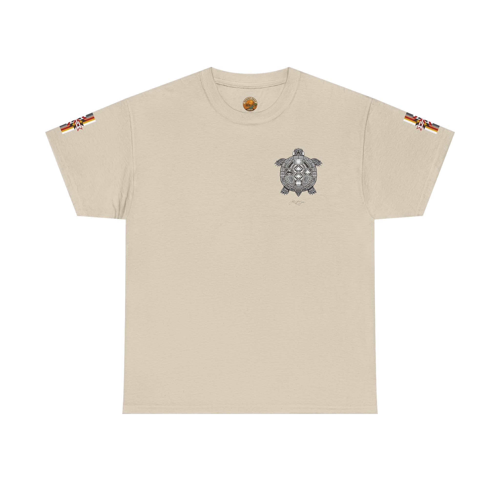 Turtle Graphic Tee — Colorful Tribal Turtle Shell Design