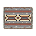 Southwestern Woven Blanket — Aztec Geometric Throw with Fringe