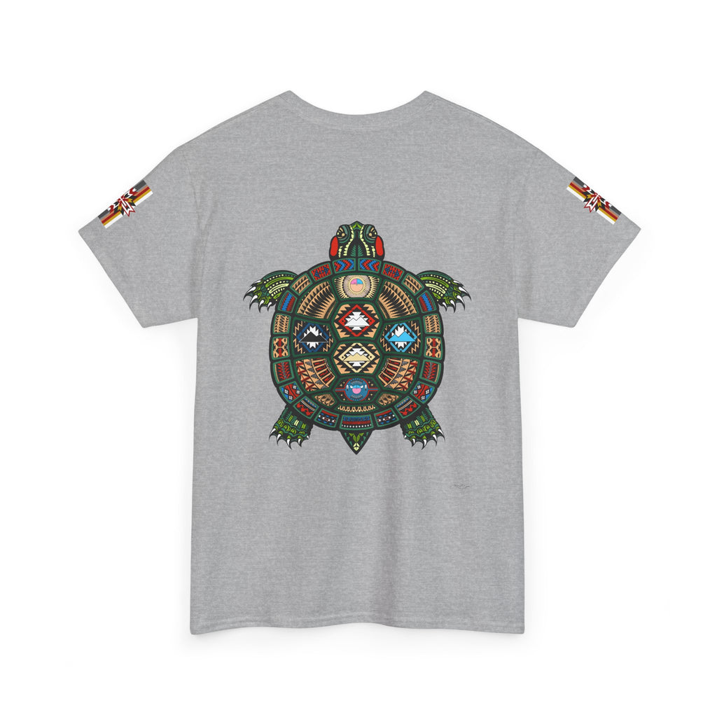 Turtle Graphic Tee — Colorful Tribal Turtle Shell Design