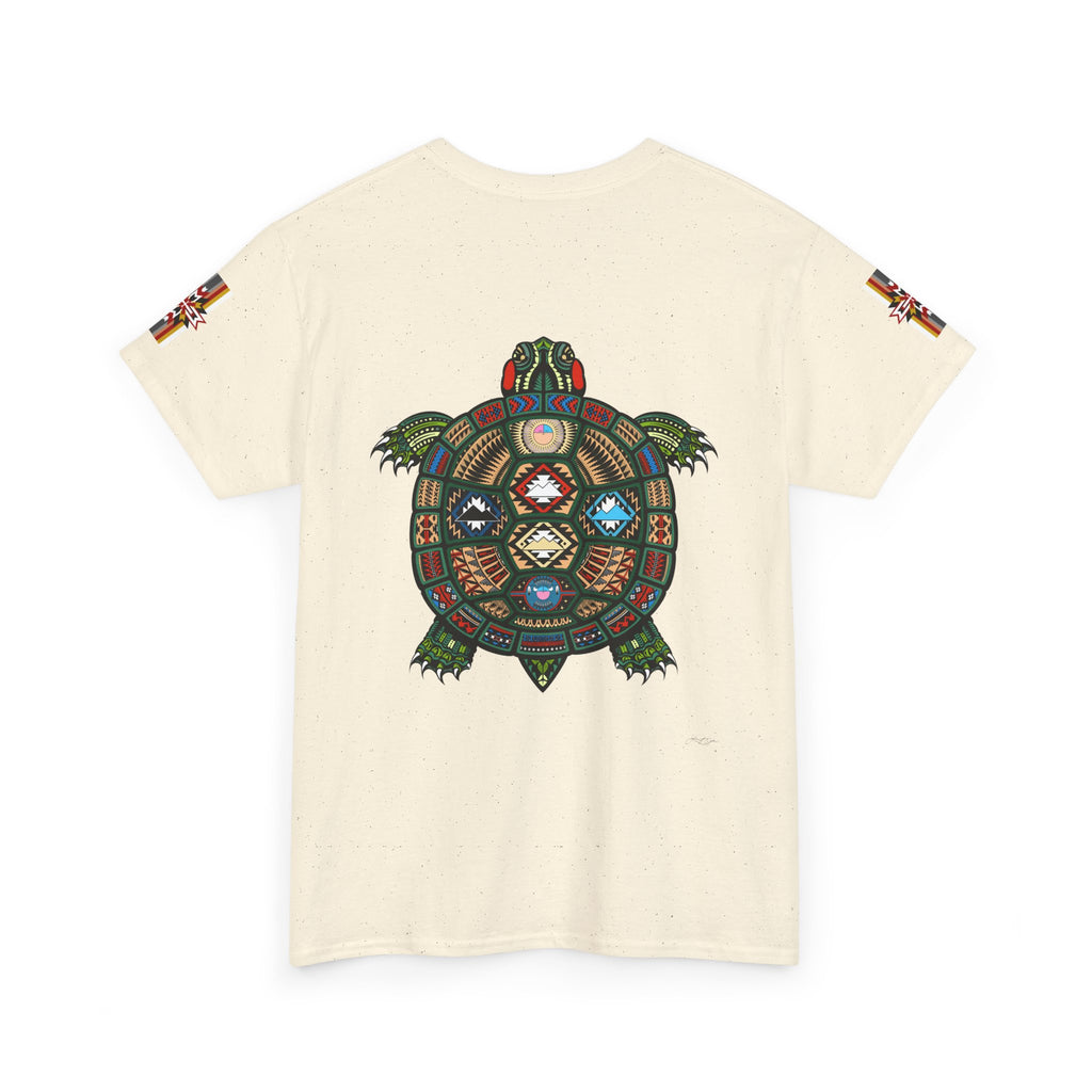 Turtle Graphic Tee — Colorful Tribal Turtle Shell Design