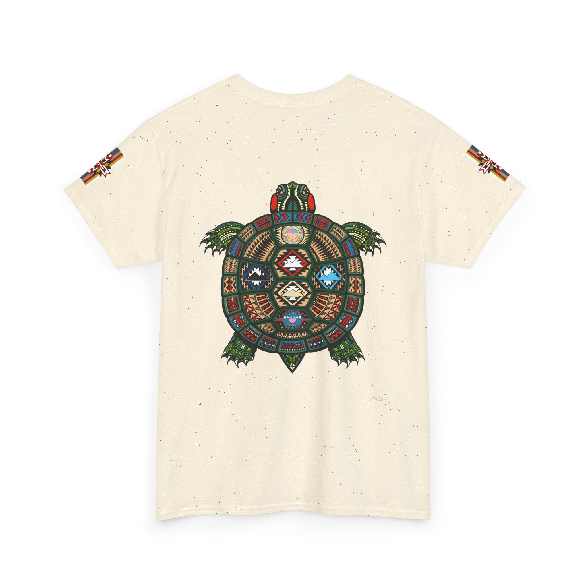 Turtle Graphic Tee — Colorful Tribal Turtle Shell Design
