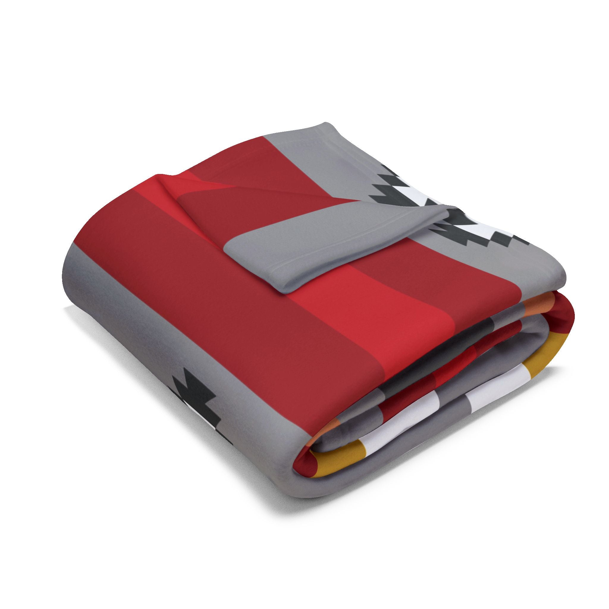 Southwest Star Fleece Blanket — Native-Inspired Red & Gray Geometric Throw