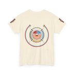 Navajo Sun Graphic Tee — Circular Tribal Shield Chest & Back Print