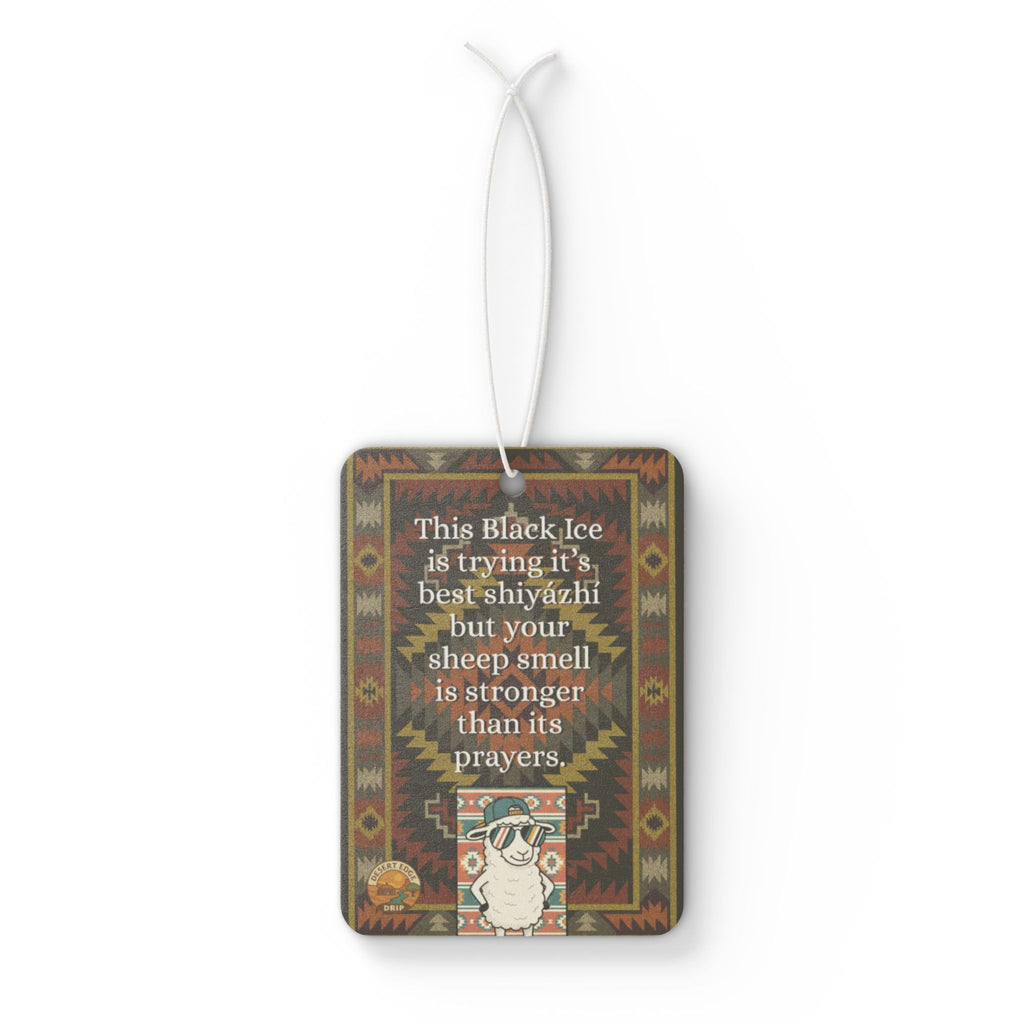 Sheep Pun Car Air Freshener — Humorous Navajo-Inspired Scent Tag