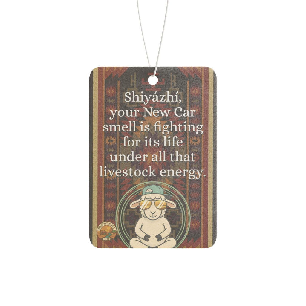 Sheep Pun Car Air Freshener — Humorous Navajo-Inspired Scent Tag