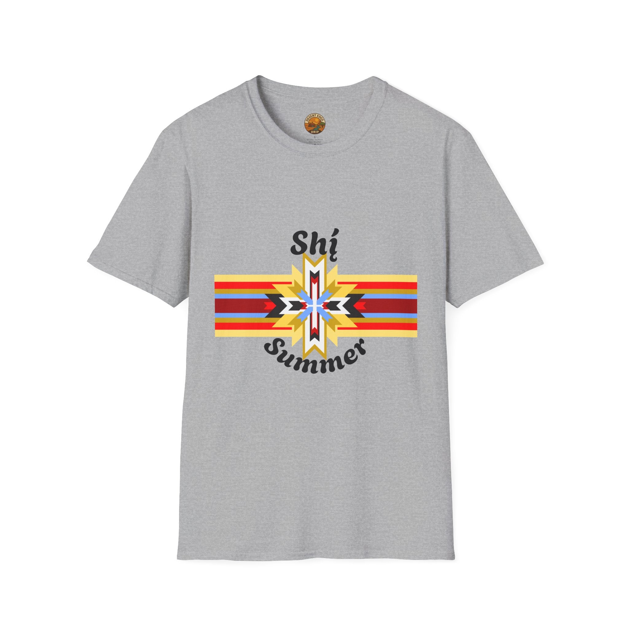 Native Star Graphic T-Shirt — "Shį́ Summer" Colorful Tribal Design