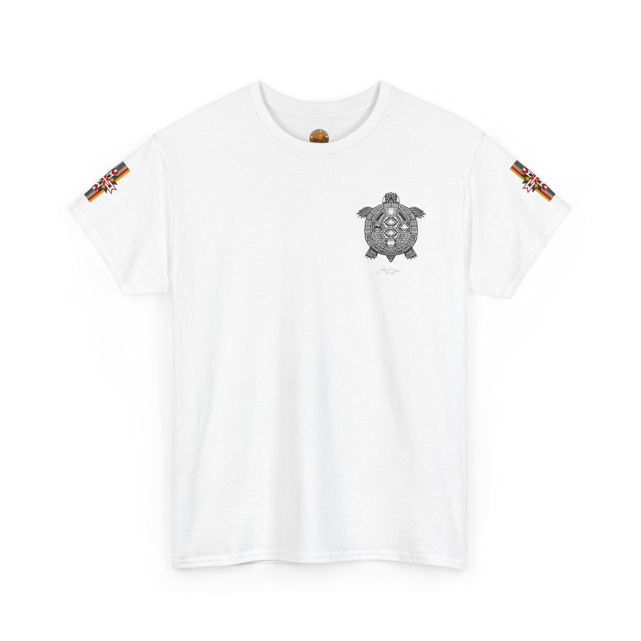 Turtle Graphic Tee — Colorful Tribal Turtle Shell Design