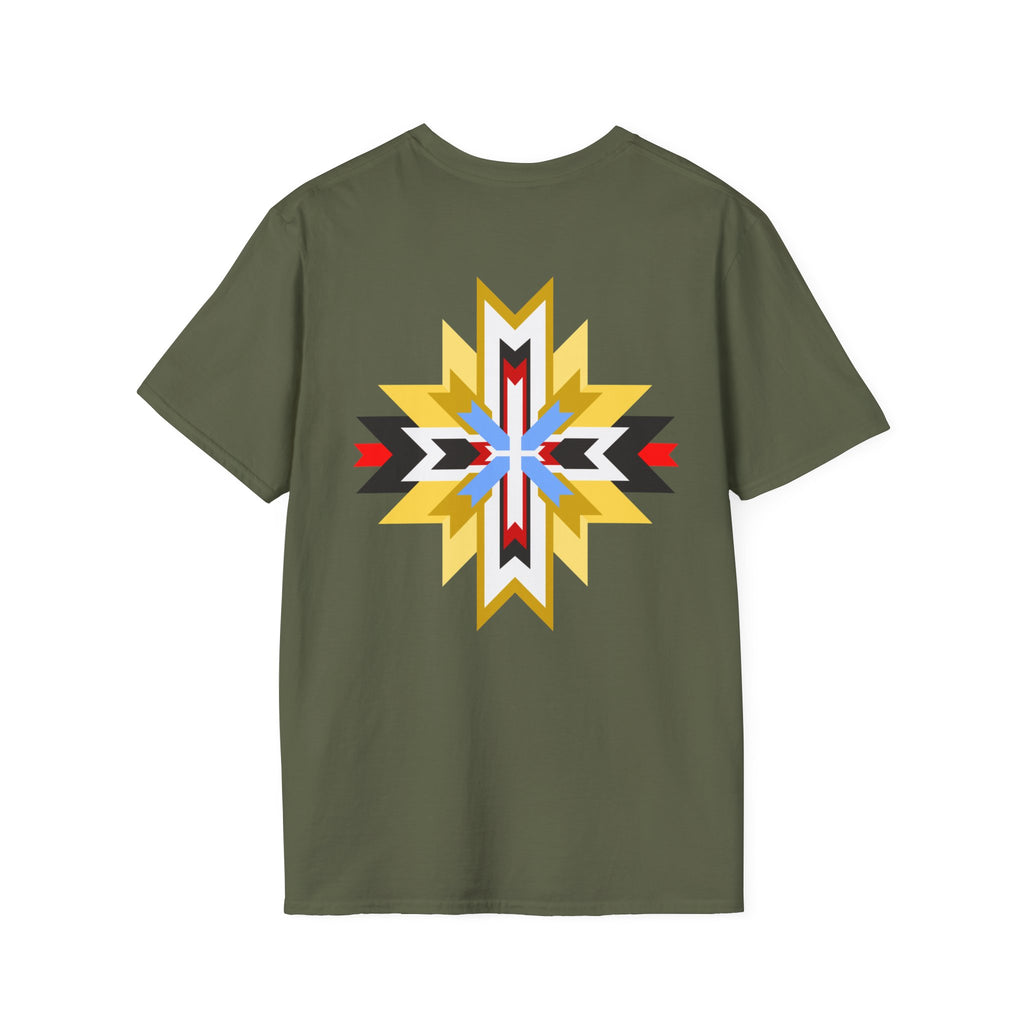 Native Star Graphic T-Shirt — "Shį́ Summer" Colorful Tribal Design