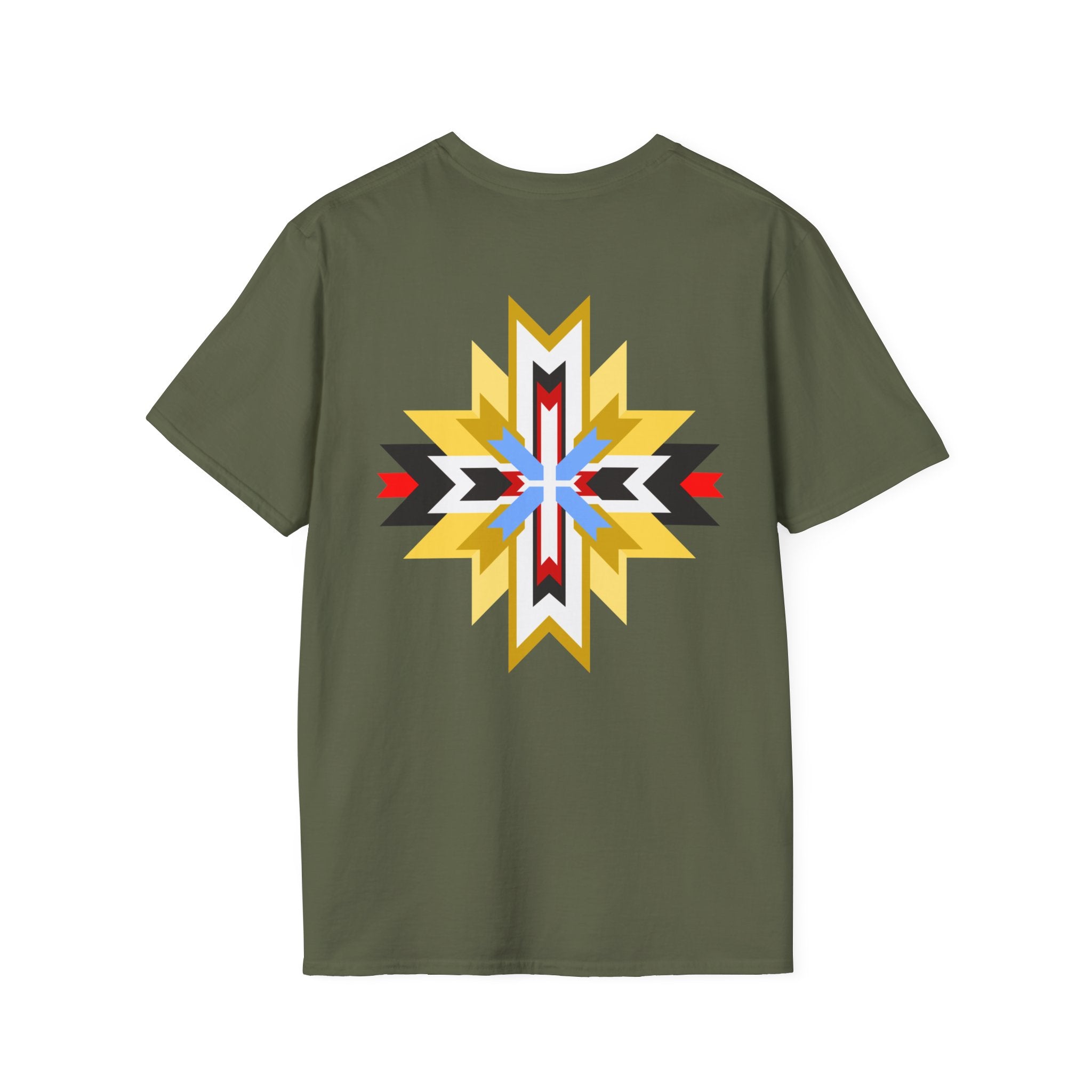 Native Star Graphic T-Shirt — "Shį́ Summer" Colorful Tribal Design