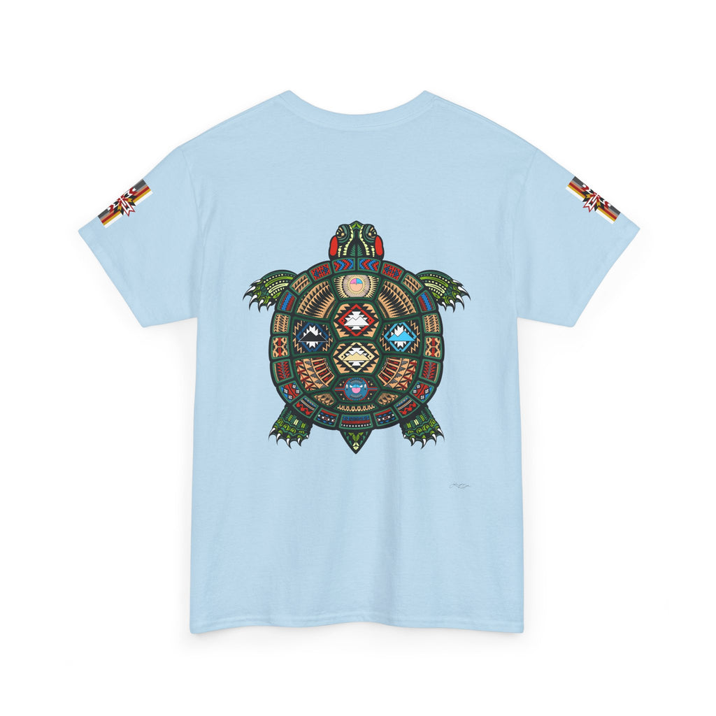 Turtle Graphic Tee — Colorful Tribal Turtle Shell Design
