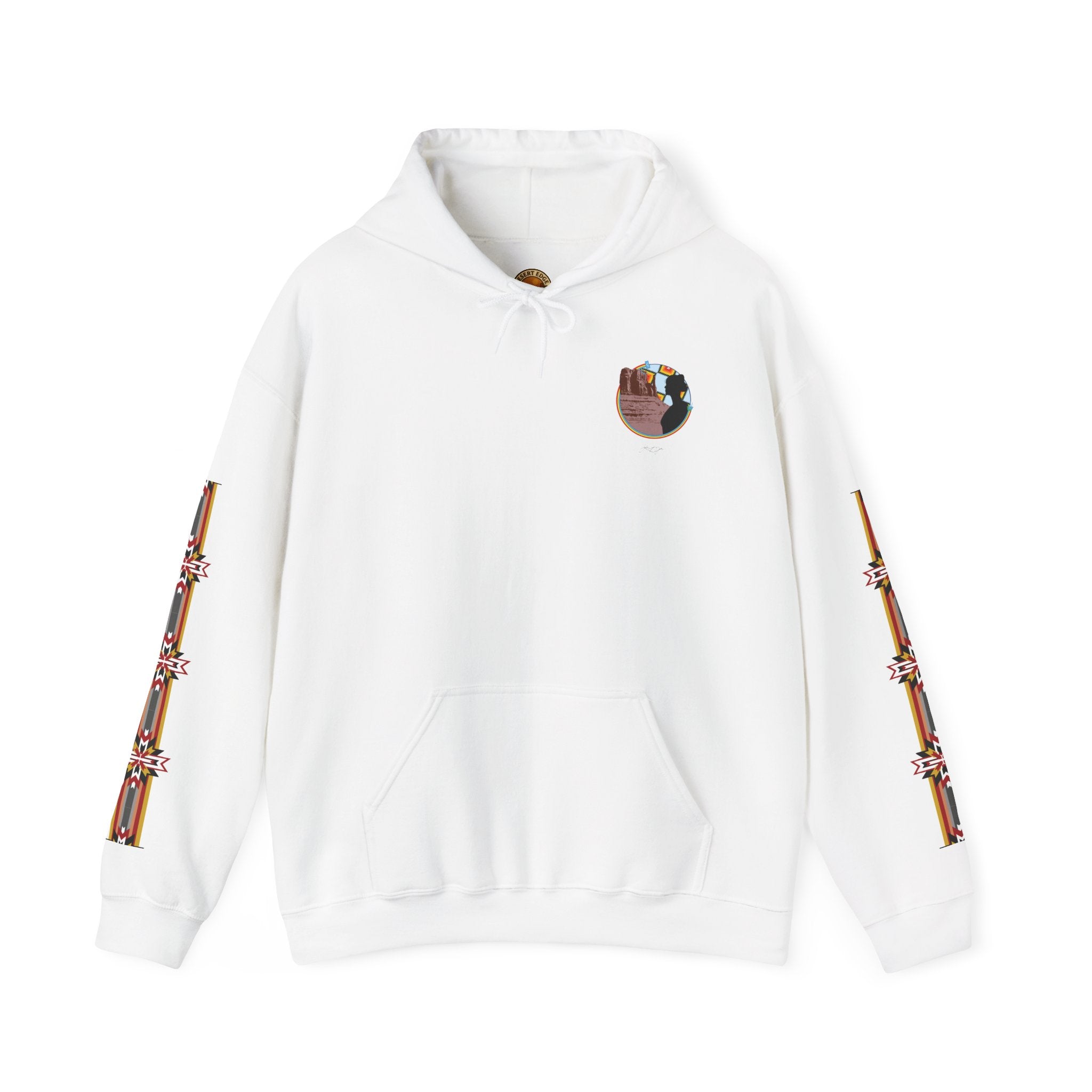 Monument Valley Desert Sunrise Hoodie — Southwestern Retro Landscape Sweatshirt