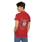 Navajo Sun Graphic Tee — Circular Tribal Shield Chest & Back Print