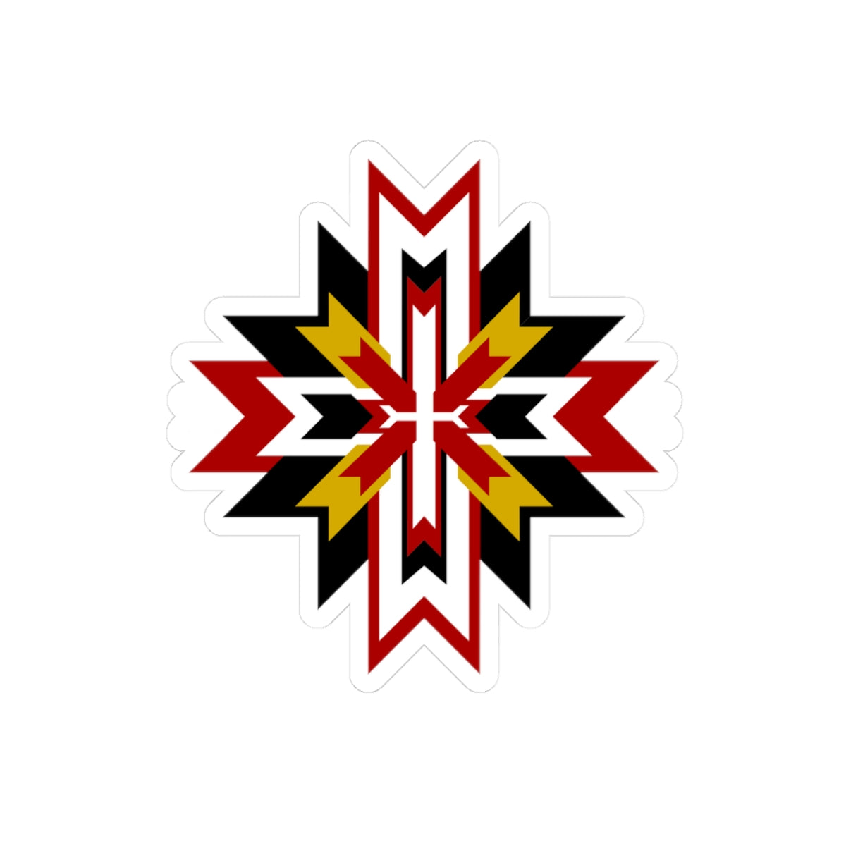 Southwest Geometric Starburst Kiss-Cut Sticker — Native-Inspired Decal